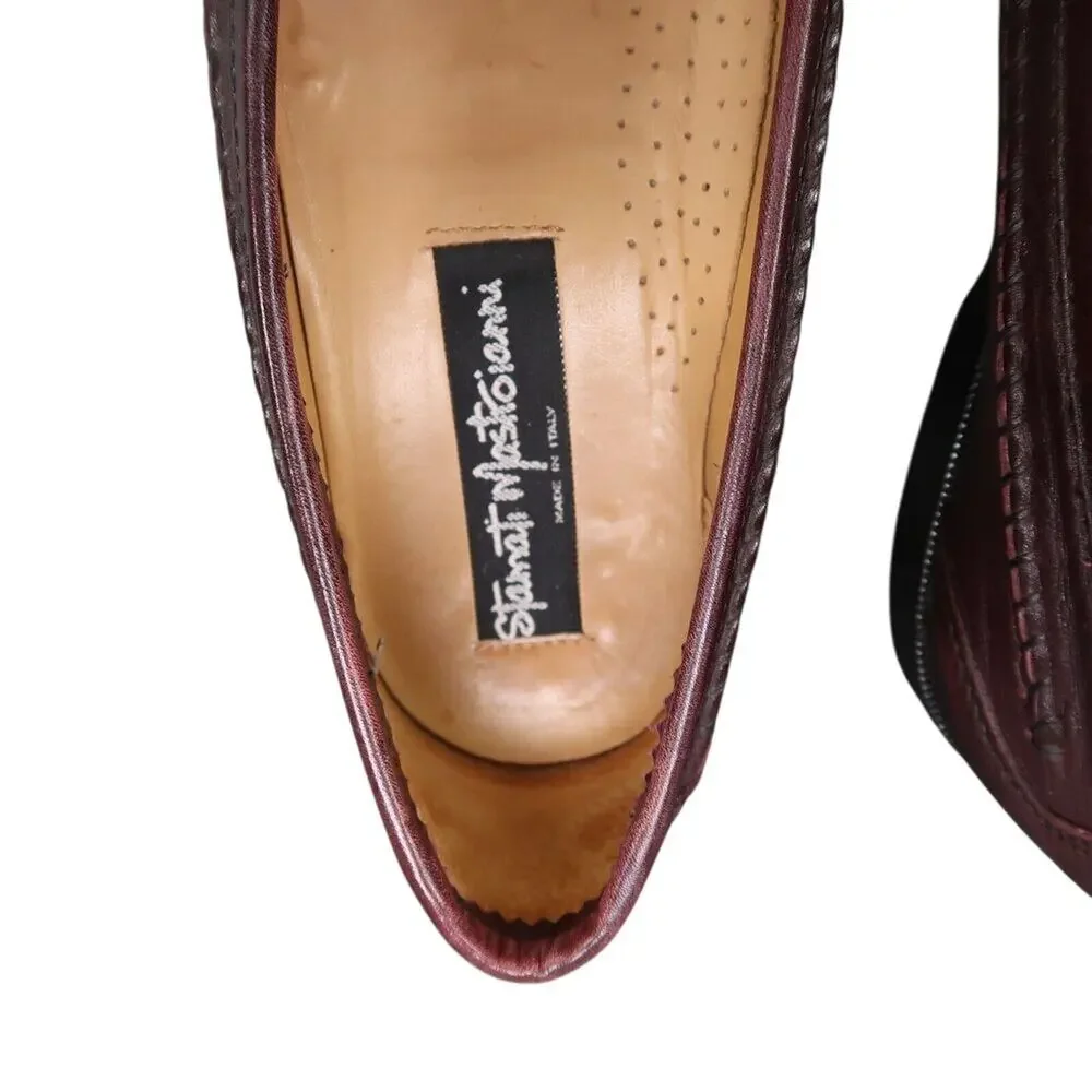 Stamati Mastroianni Shoes Mens 10 Tassel Loafers Moccasin Leather Classic Brown